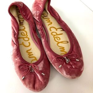 SOLD Sam Edelman Felicia Pink Velvet Flats